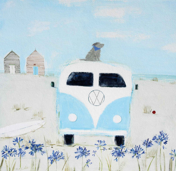 Print-HC322P - Blue Camper Art Print-Hannah Cole