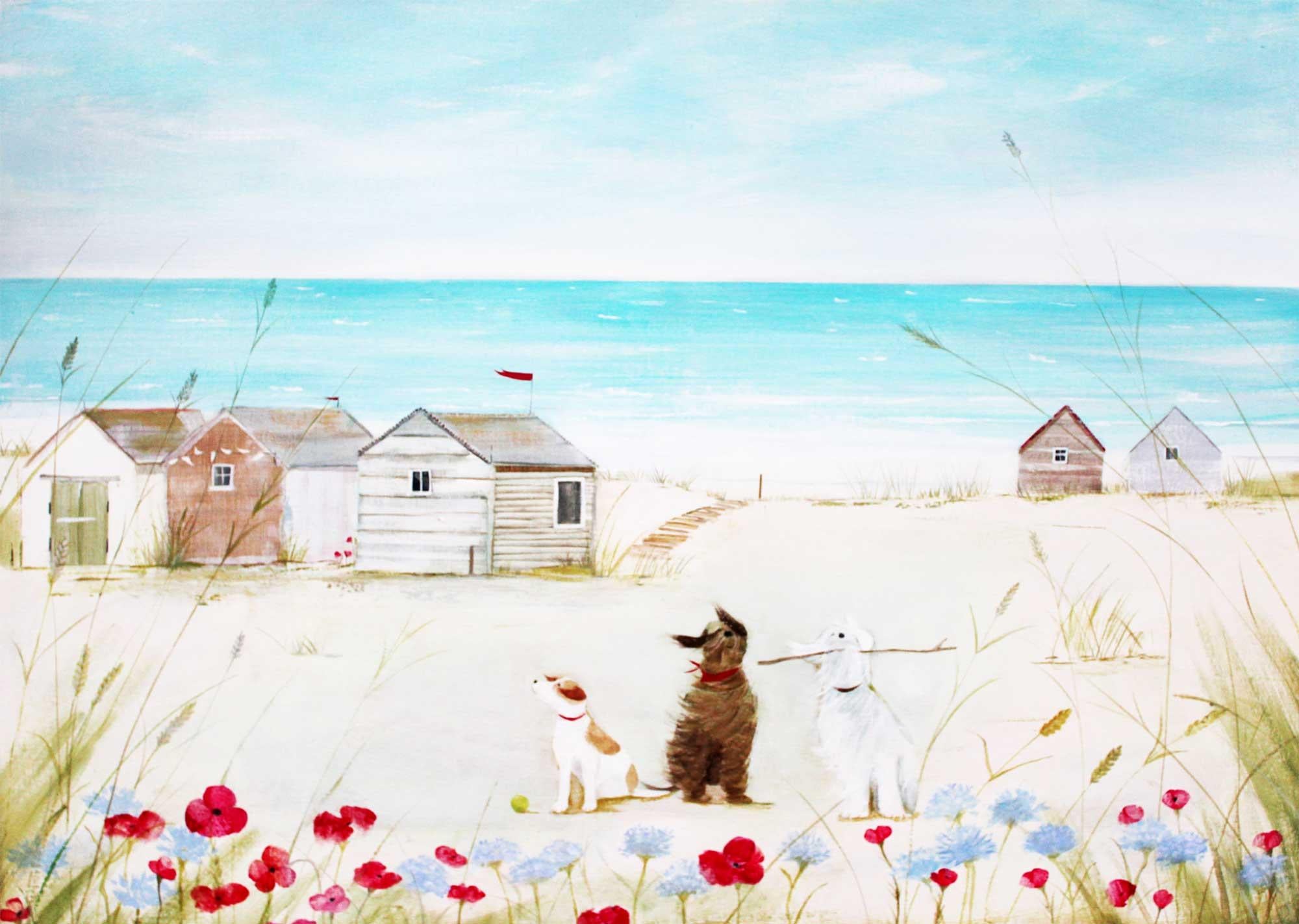 Print-HC336P - Fun In The Dunes Art Print-Hannah Cole