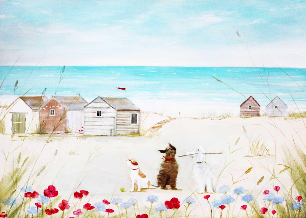 Print-HC336P - Fun In The Dunes Art Print-Hannah Cole