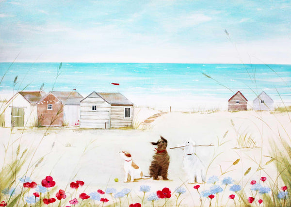 Print-HC336P - Fun In The Dunes Art Print-Hannah Cole