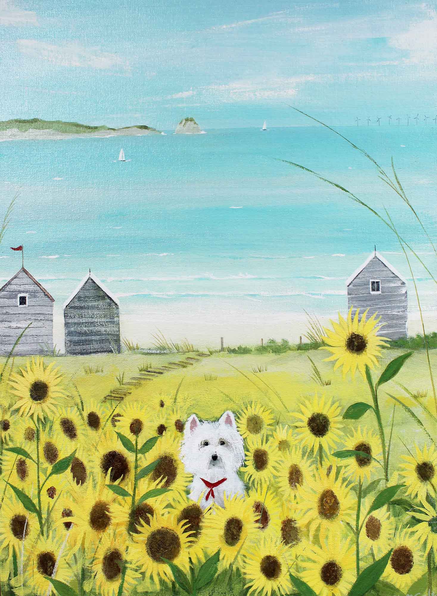 Print-HC338P - Gone Westie Art Print-Hannah Cole