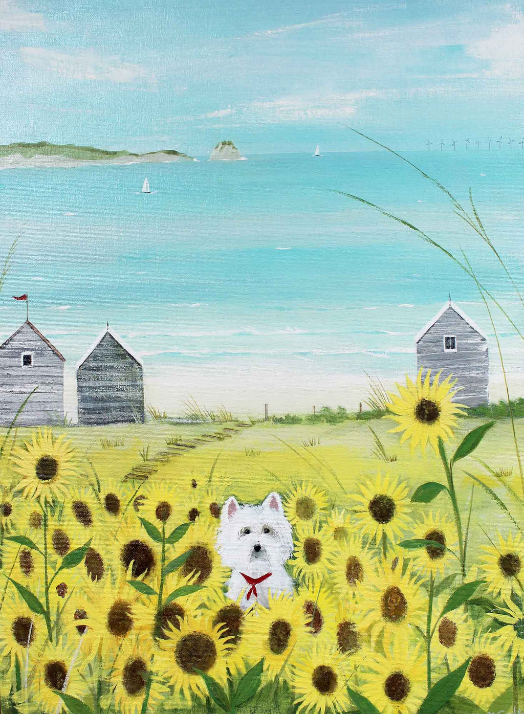 Print-HC338P - Gone Westie Art Print-Hannah Cole