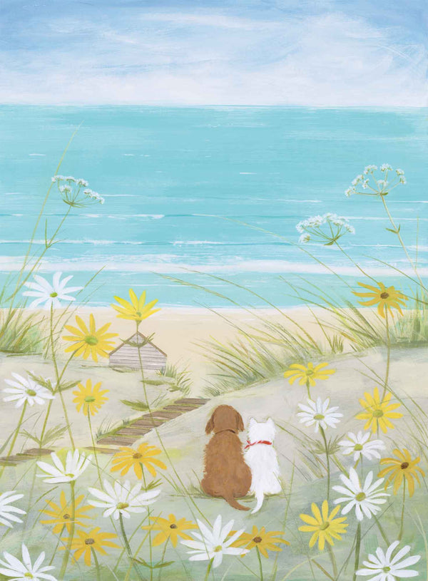 Print-HC339P - Dogs & Daisies Art Print-Hannah Cole