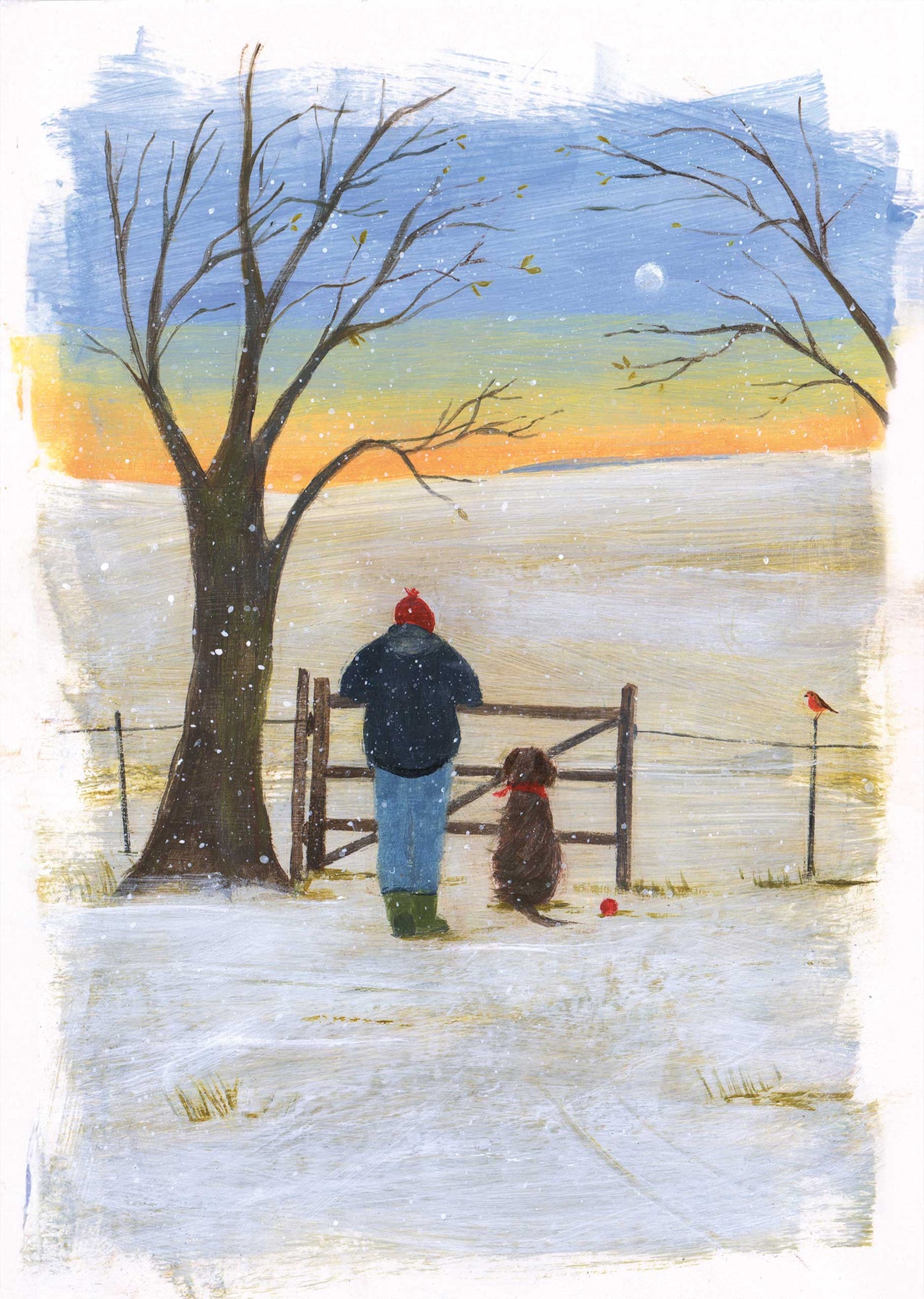 Print-HC365LP - Winter Walk Large Art Print-Hannah Cole