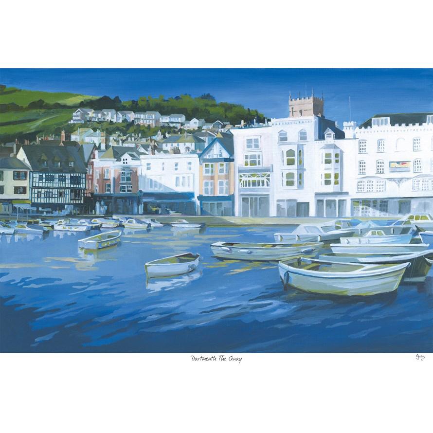 Print-IC106P - Dartmouth, The Quay Art Print-Whistlefish
