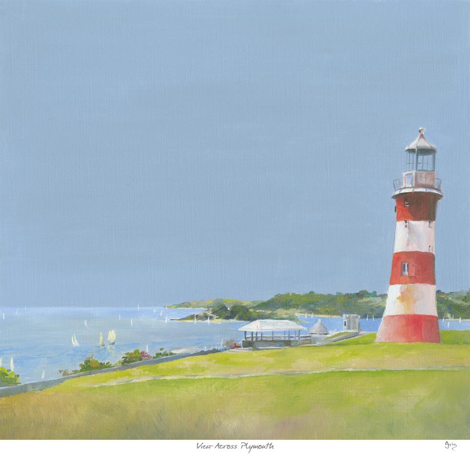 Print-IC109P - View Across Plymouth Art Print-Whistlefish