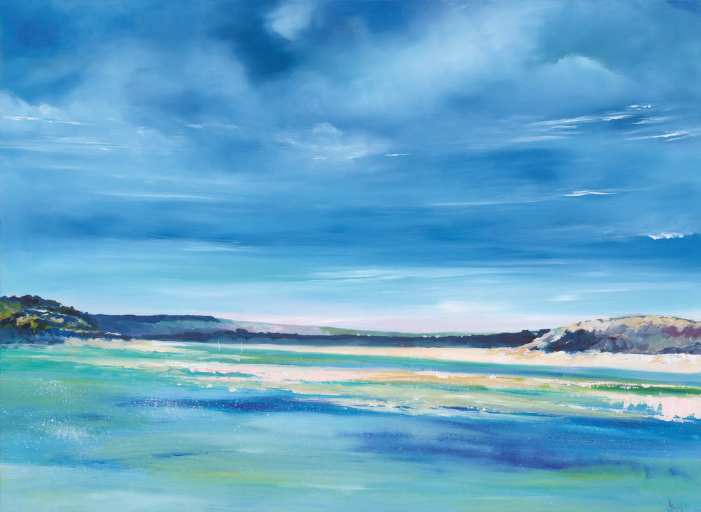 Print-IC268P - Blue Waters, Daymer Beach Art Print-Whistlefish