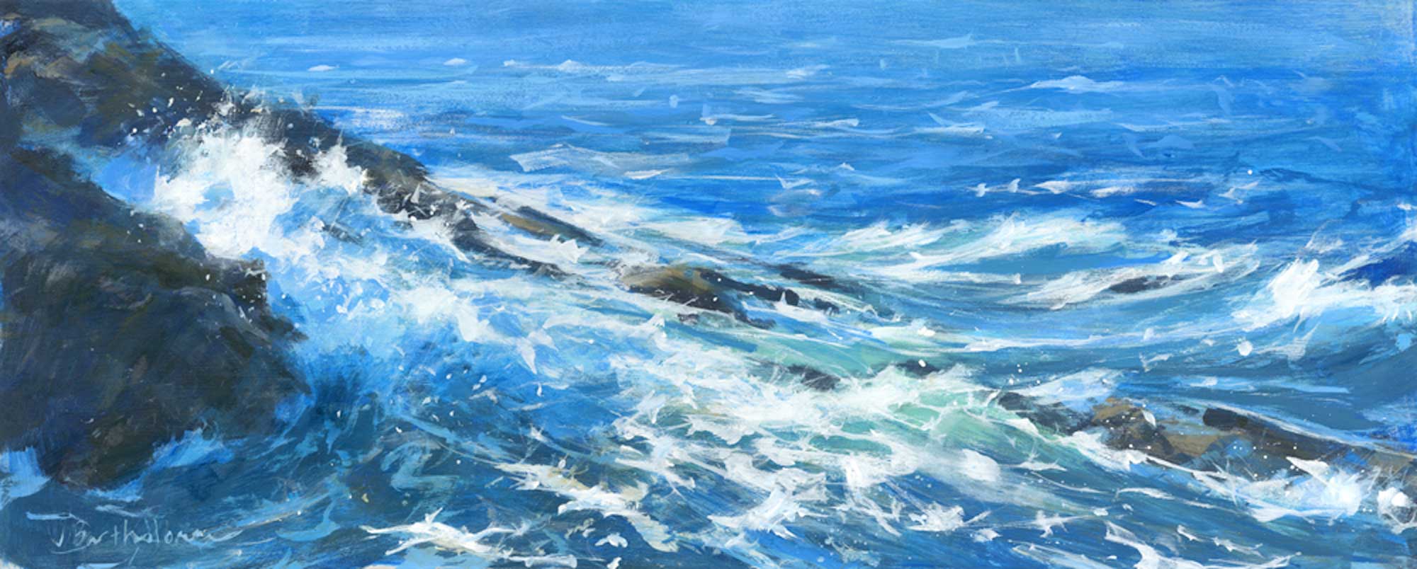 Print-BART124P - Blue wash, rocks at the point 2-Whistlefish