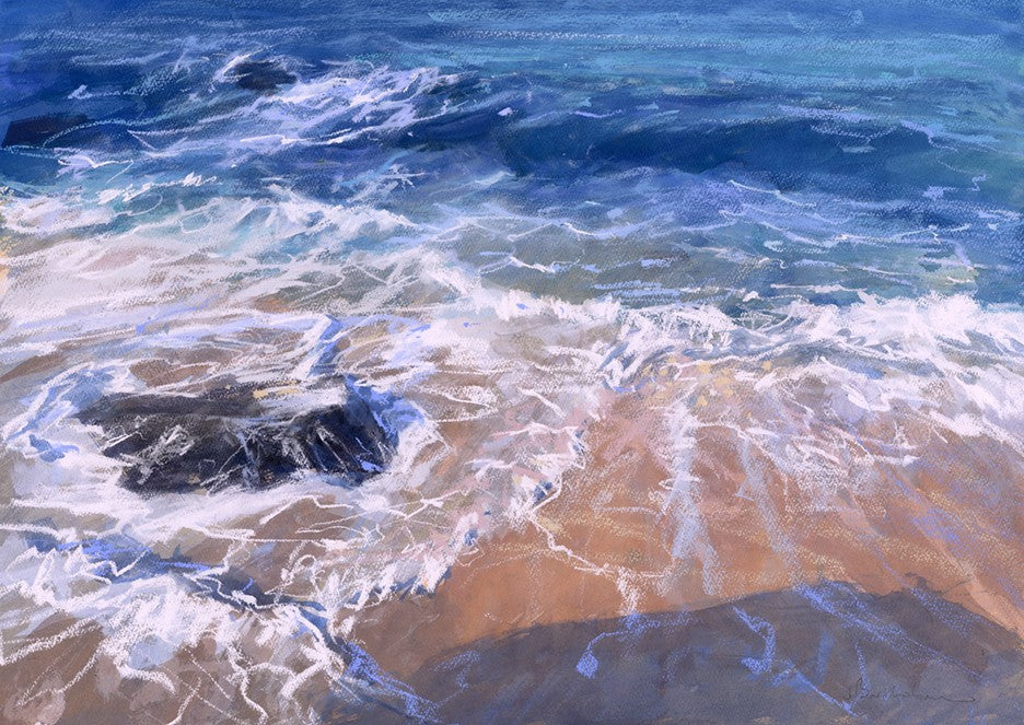 Print - BART75P - Porthmeor Wash Art Print - Zawn Reath Breaker Art Print - Whistlefish