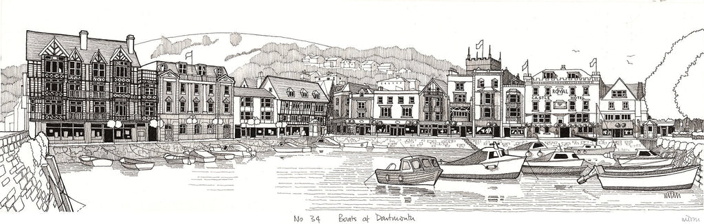 Print-JW232P - Boats at Dartmouth Print-Whistlefish