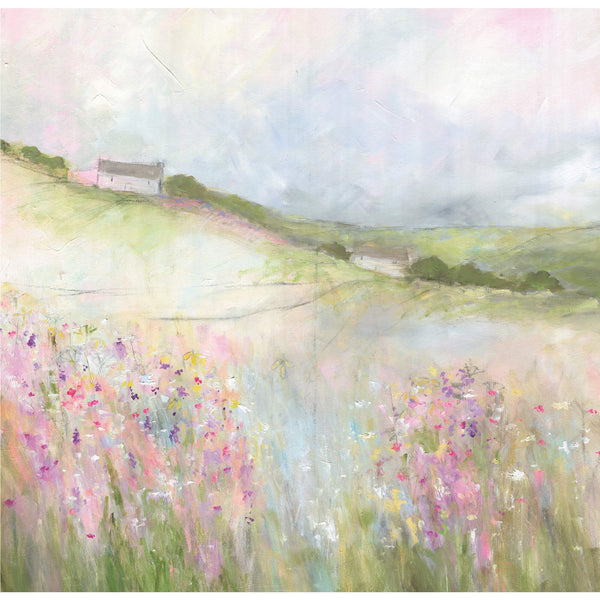 Print-SF117P - Pink Meadow Flowers Art Print-Whistlefish