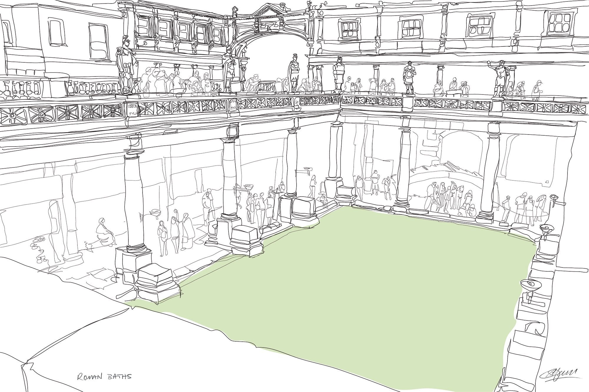 Print-SH09P - Roman Bath Print-Whistlefish