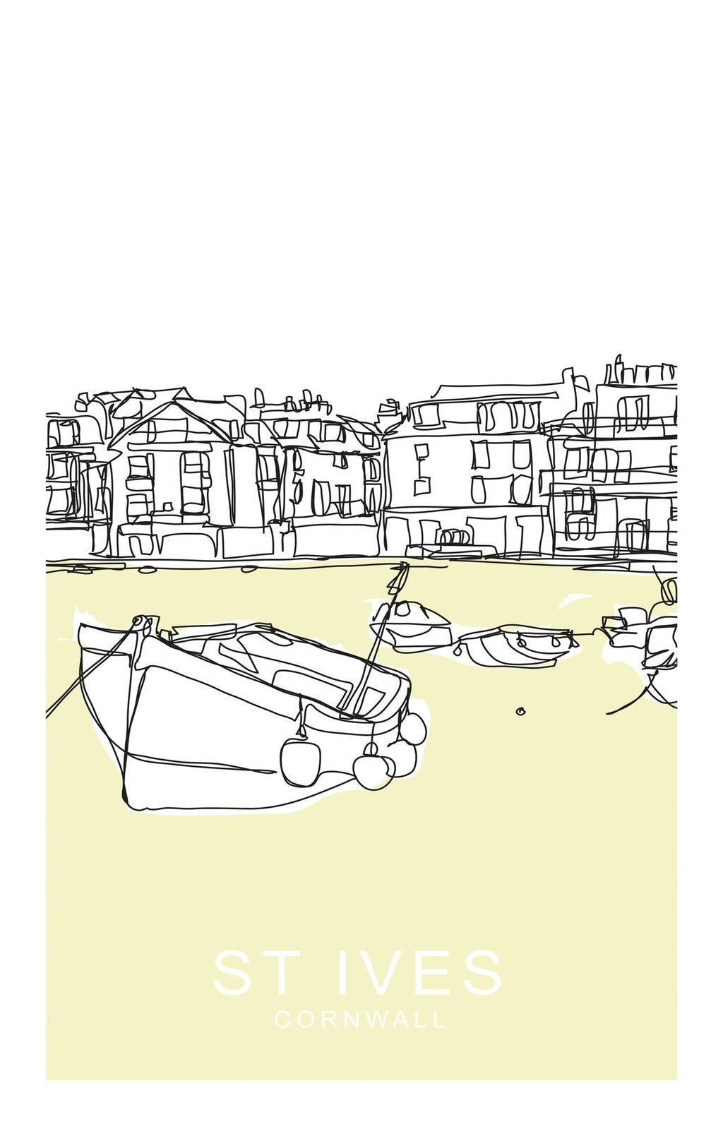 Print-SH75P - St Ives Yellow Large Art Print-Whistlefish
