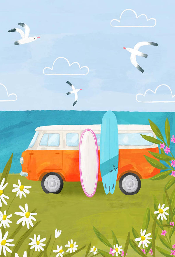 Print-WF021286P - Cornish Coast Camp Small Art Print-Whistlefish