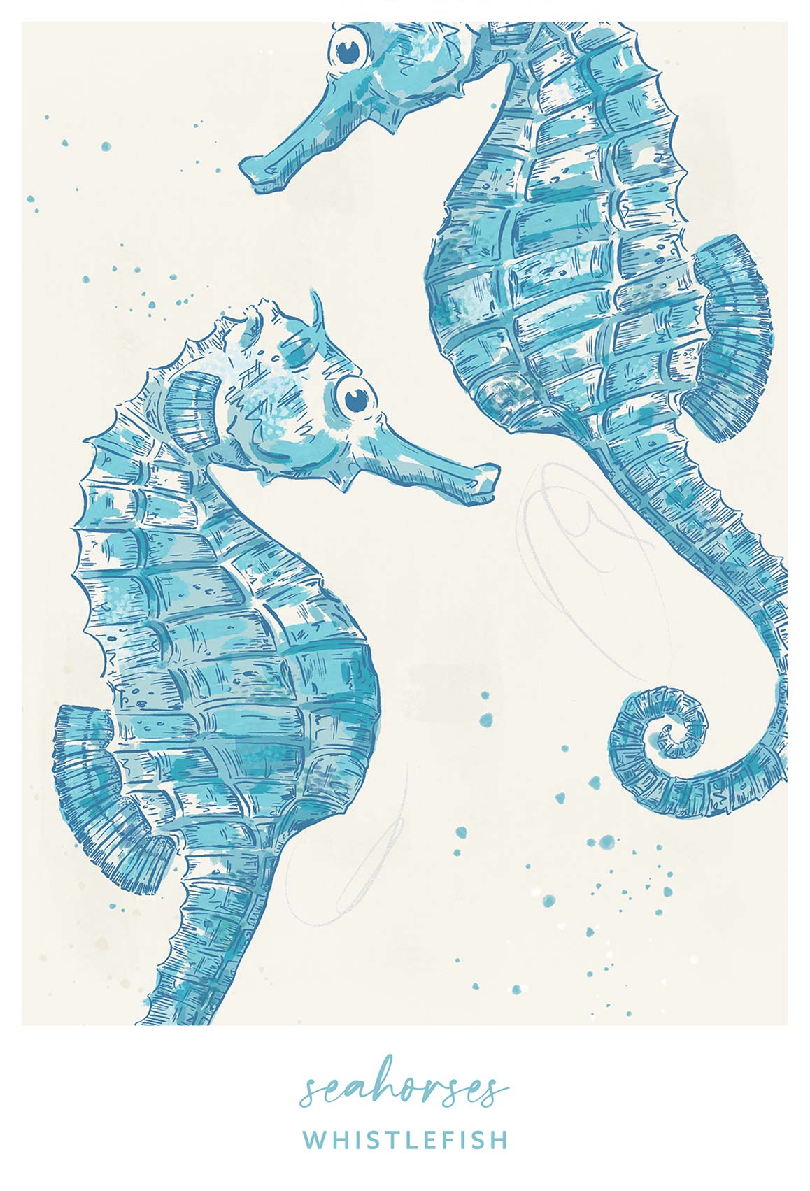 Framed Print-WF041289F - Seahorses Large Framed Print-Whistlefish