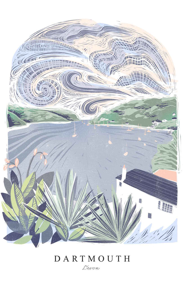 Print-WF1043P - Lino Dartmouth Art Print-Whistlefish
