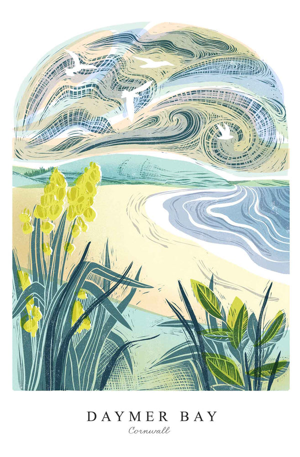 Print-WF1044P - Lino Daymer Bay Art Print-Whistlefish