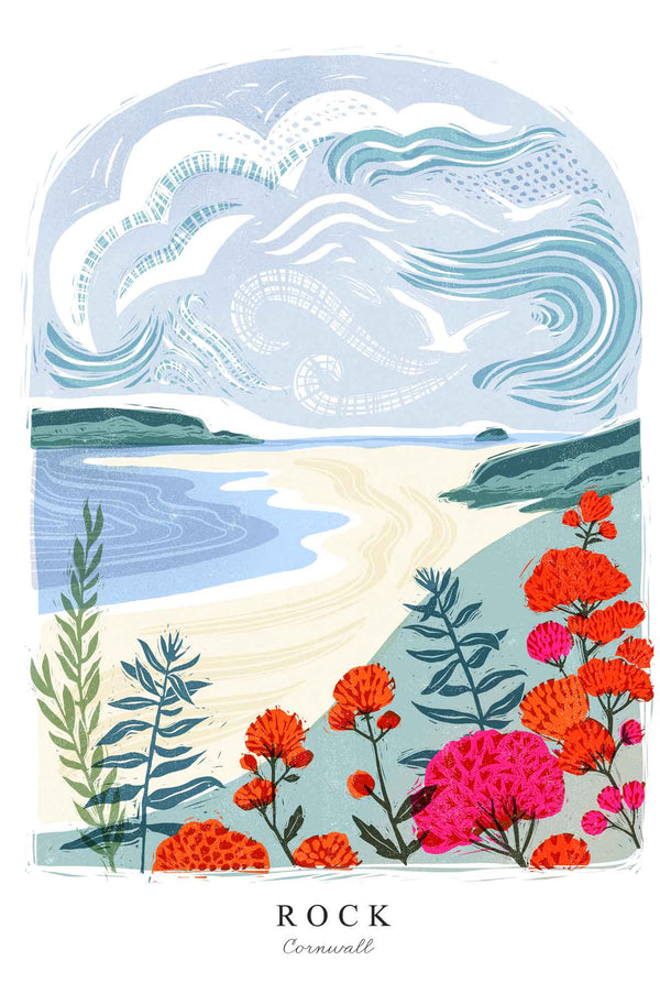 Print-WF1052P - Lino Rock Art Print-Whistlefish