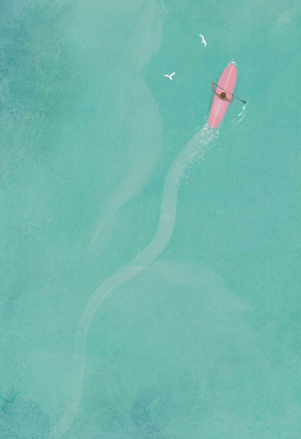 Print-WF1065P - Paddleboarder Art Print-Whistlefish