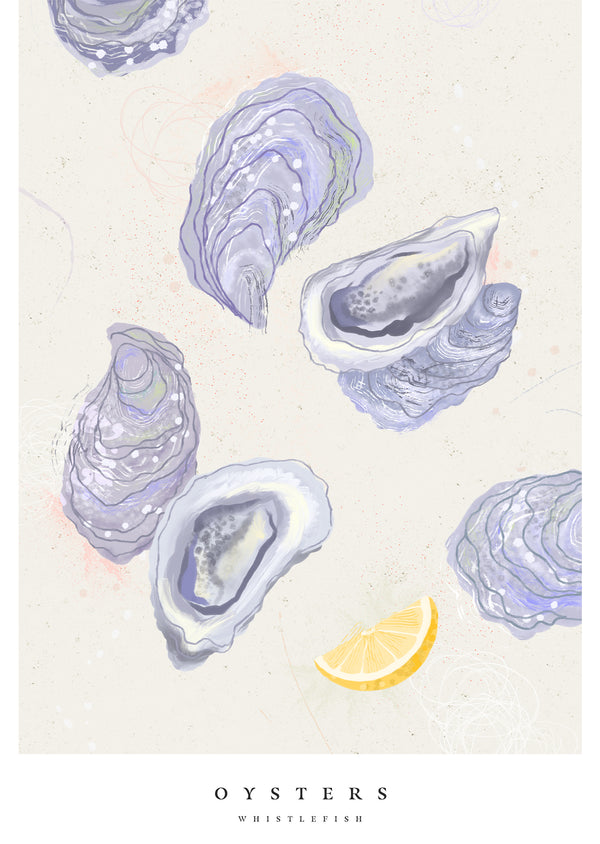 Print-WF1094P - Seagrass Oysters Large Art Print-Whistlefish
