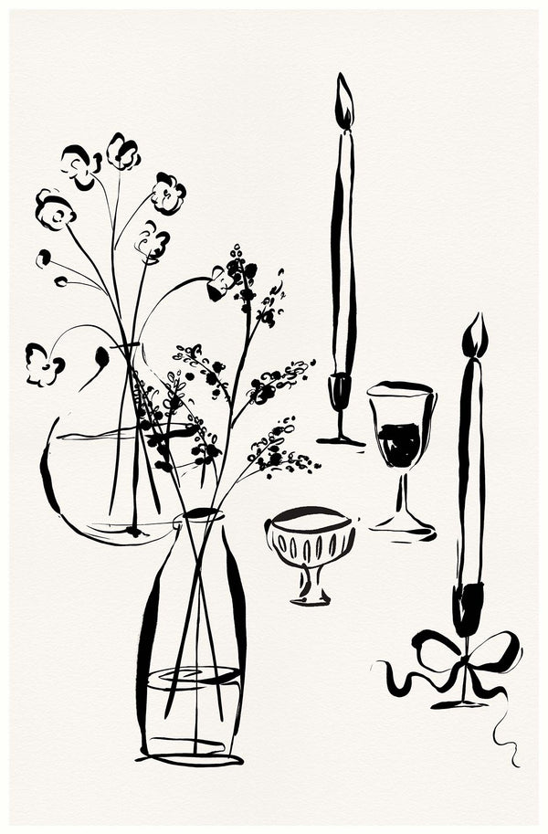 Print-WF1099P - Table Setting Art Print-Whistlefish