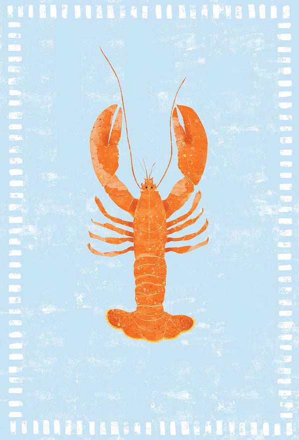 Print-WF1143P - Beach House Lobster Large Art Print-Whistlefish