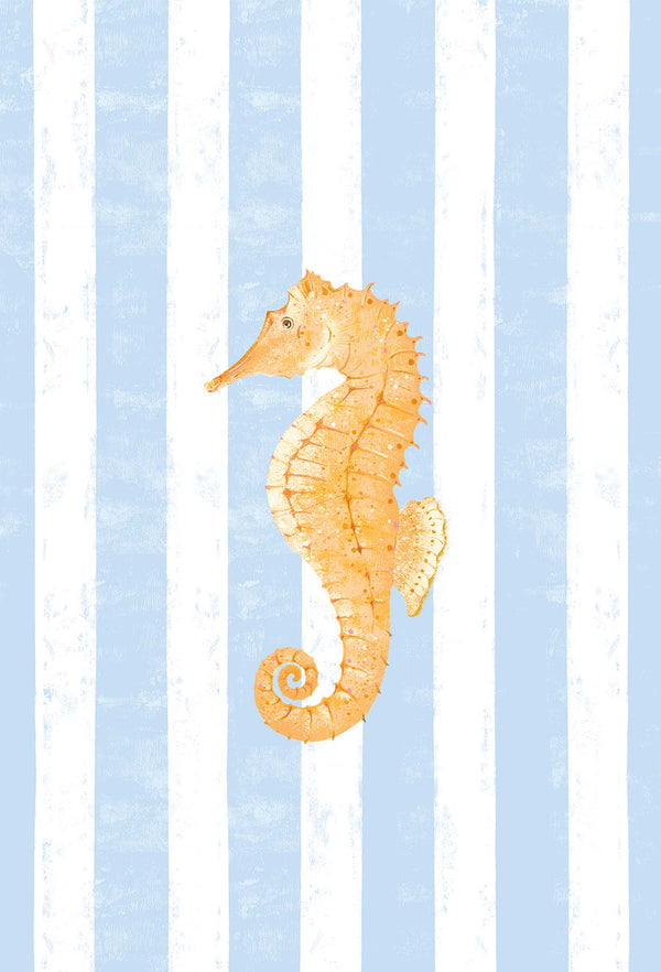 Print-WF1144P - Beach House Seahorse Large Art Print-Whistlefish