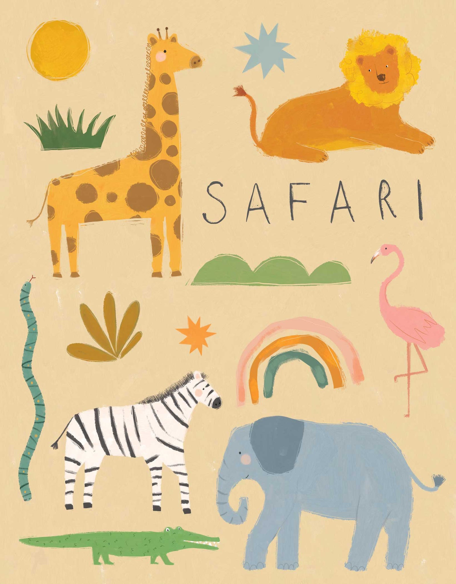 Print-WF1183P - Safari Adventure Medium Art Print-Whistlefish
