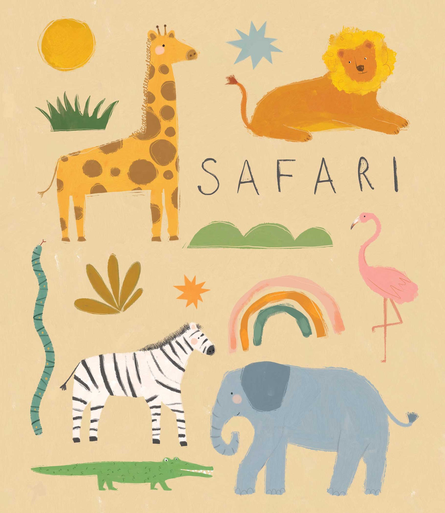 Print-WF1190P - Safari Adventure Small Art Print-Whistlefish