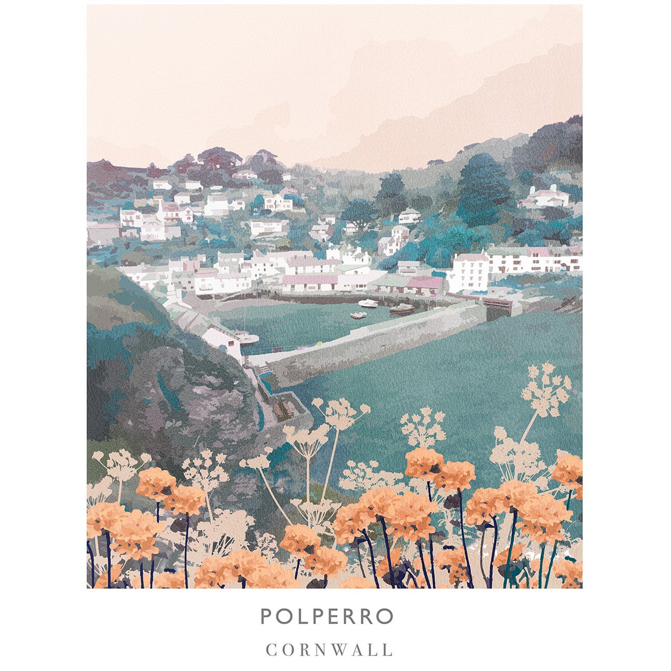 Print-WF119P - Polperro Art Print-Whistlefish
