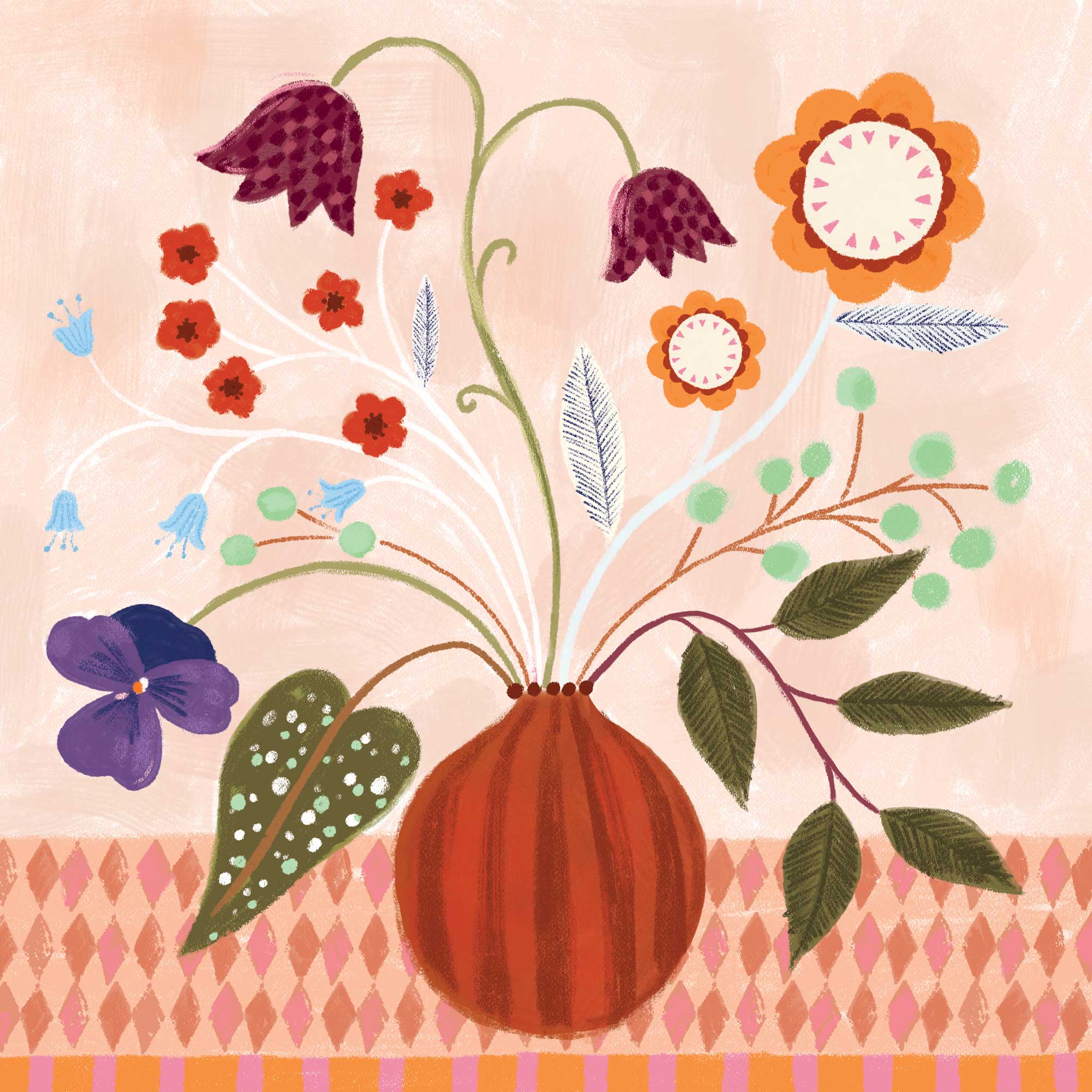 Print-WF1202P - Harlequin Meadow Art Print-Whistlefish