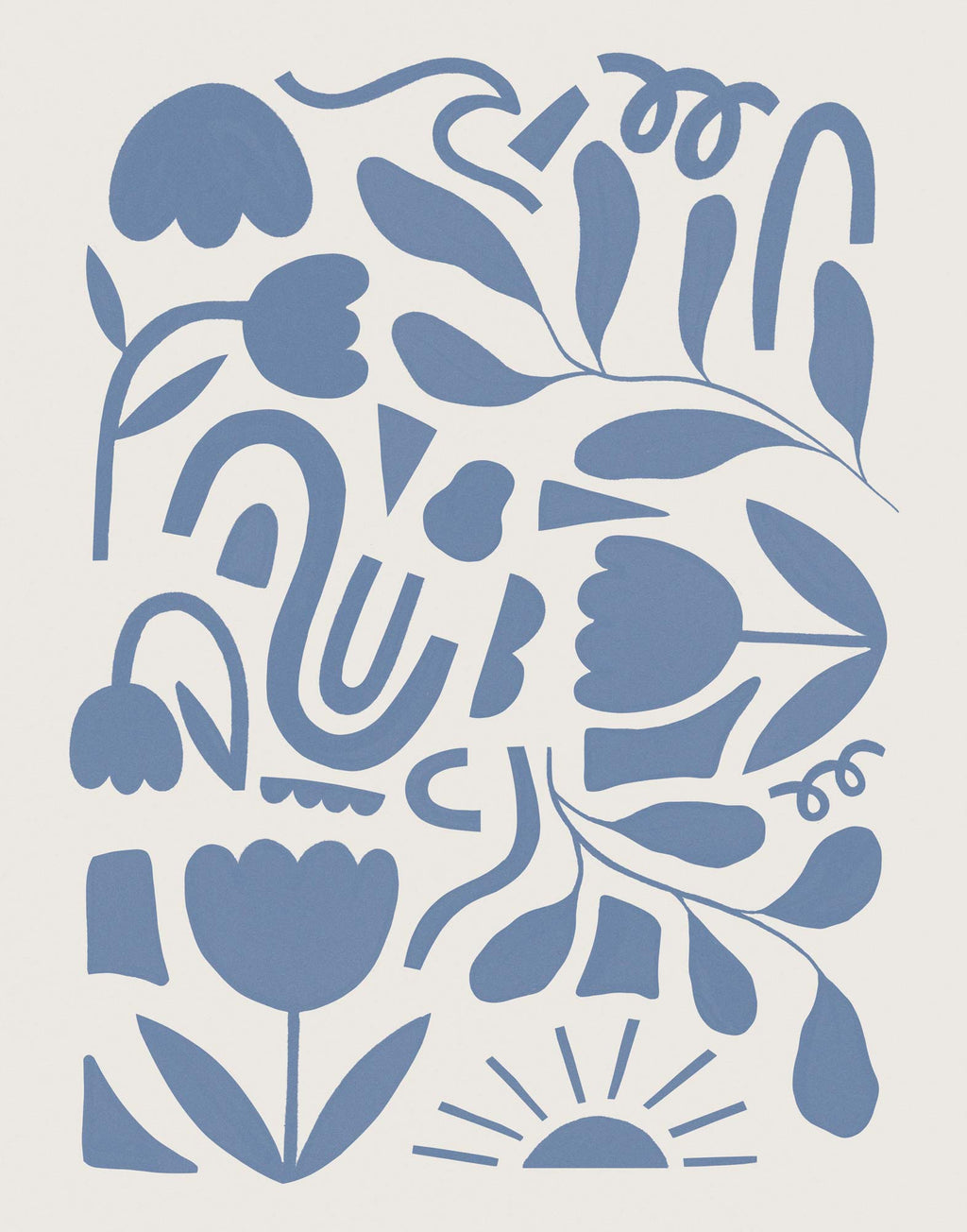 Print-WF1219P - Abstract Blooms Art Print-Whistlefish