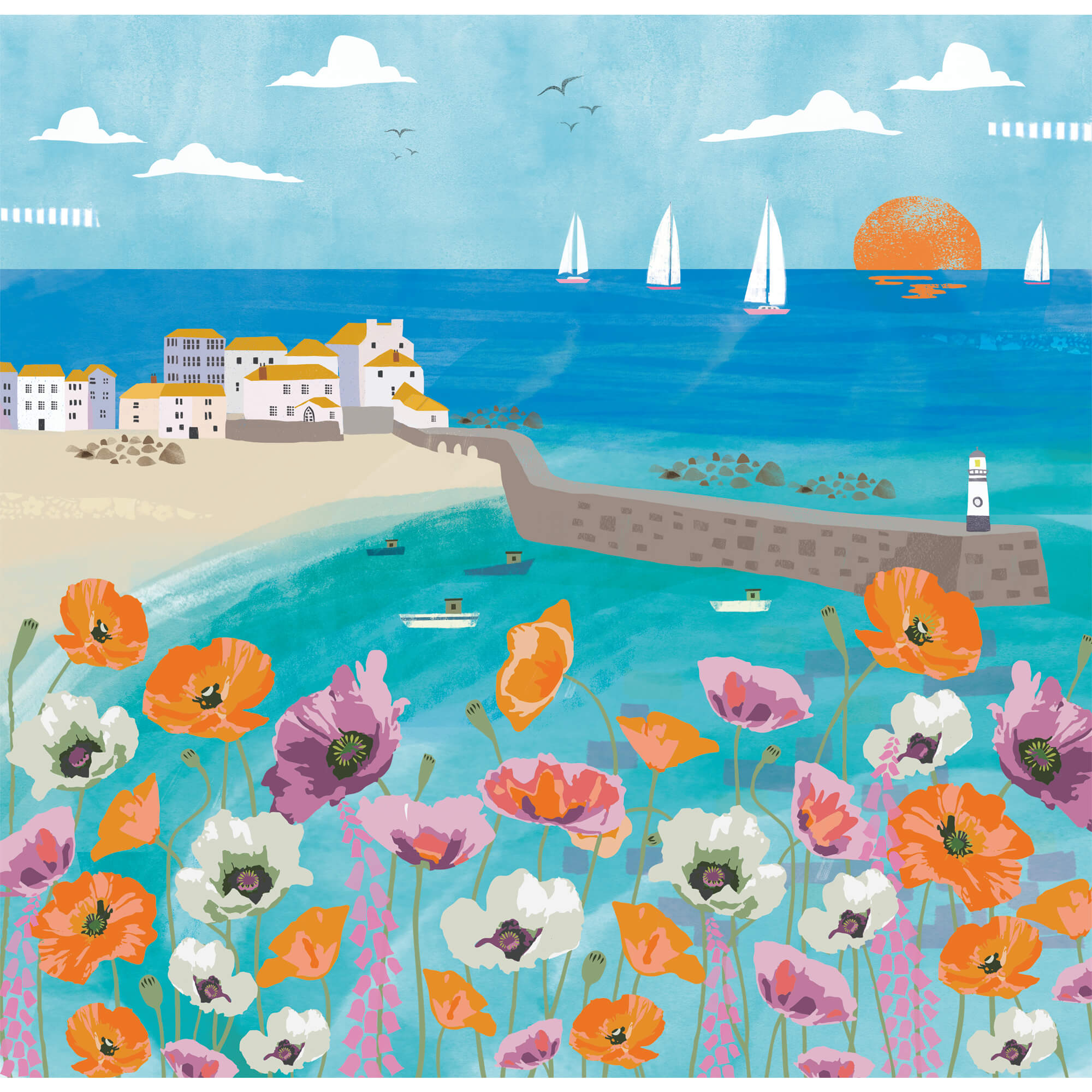 Print-WF480P - St Ives Poppies Art Print-Whistlefish
