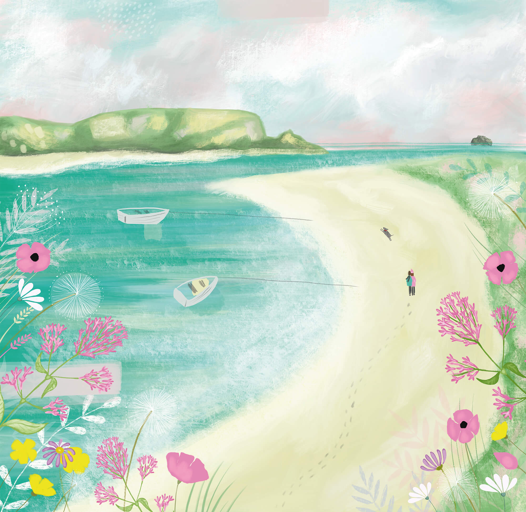 Print-WF563P - Padstow to Rock Art Print-Whistlefish