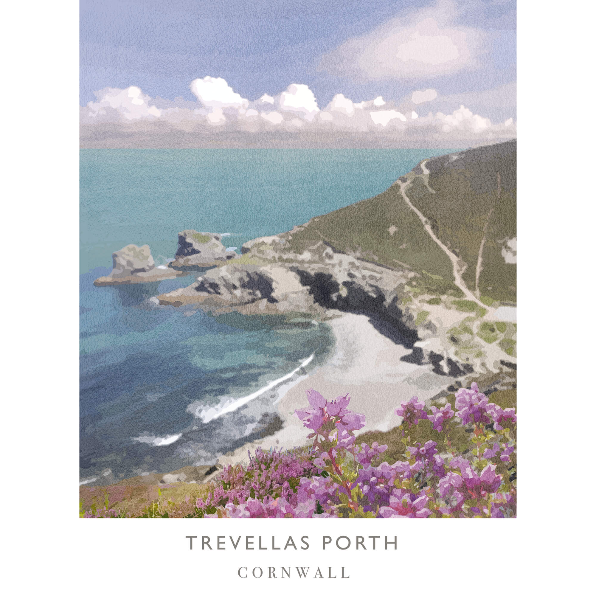 Print-WF584P - Trevellas Porth Art Print-Whistlefish