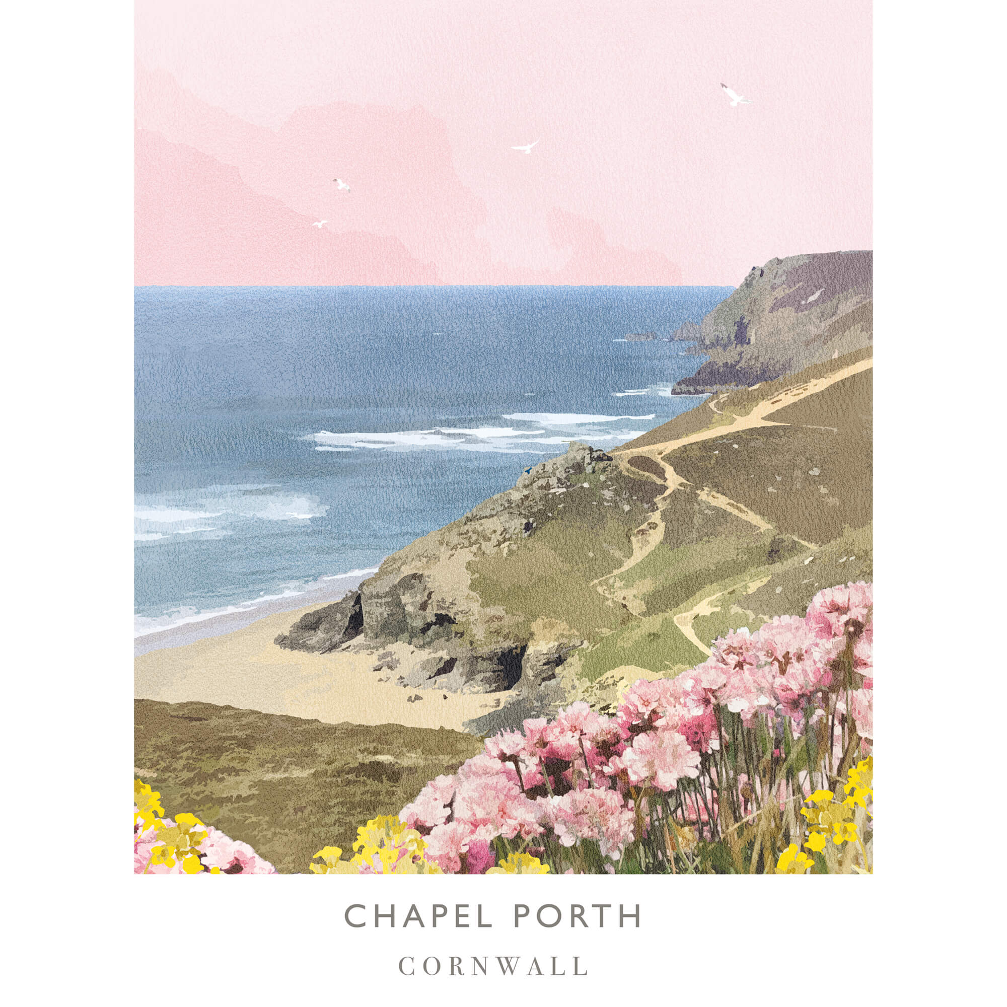 Print-WF591P - Chapel Porth Art Print-Whistlefish