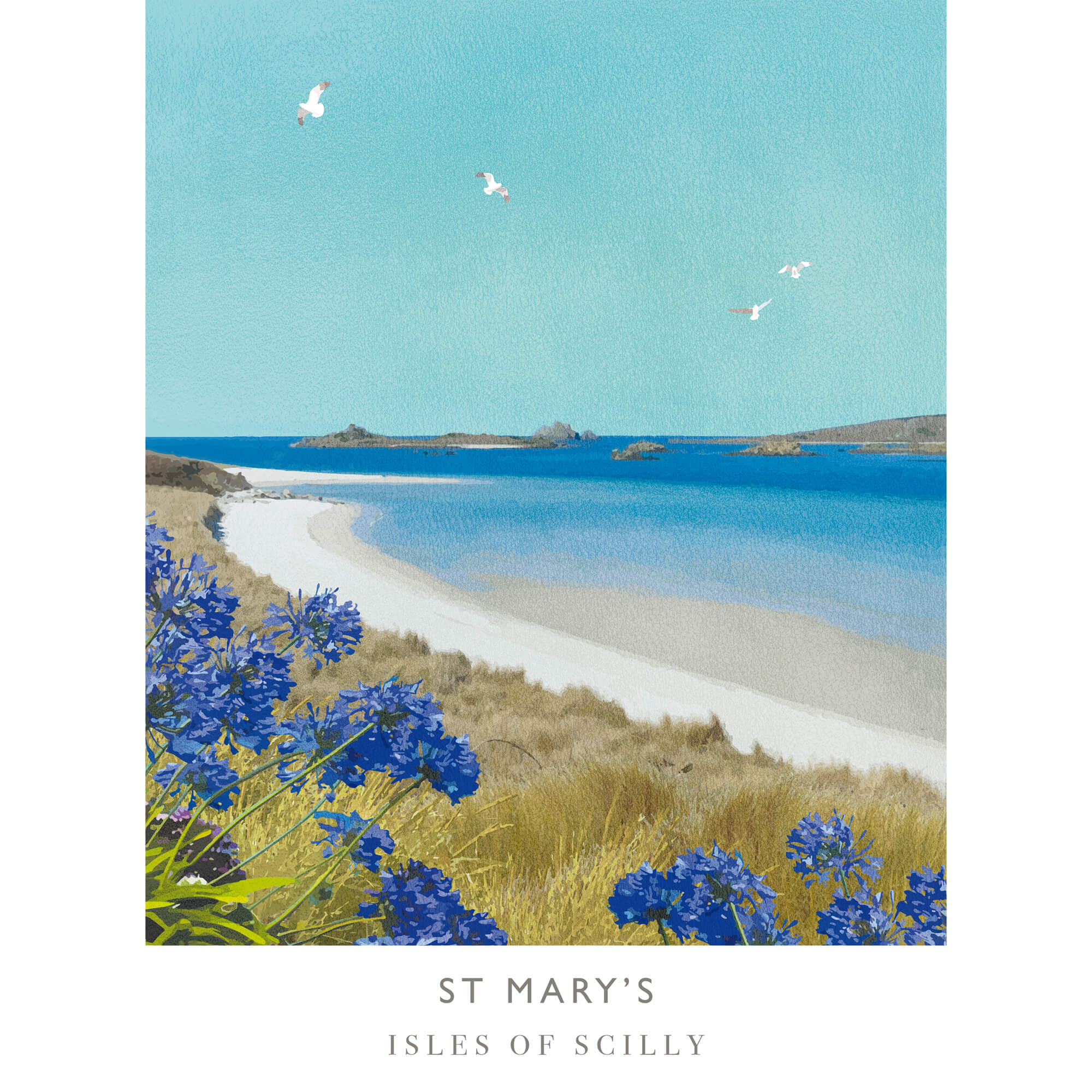 Print-WF593P - St Mary's Isles of Scilly Art Print-Whistlefish