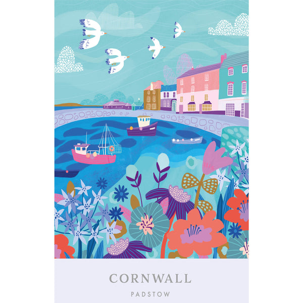 Print-WF628P - Padstow Brights Art Print-Whistlefish