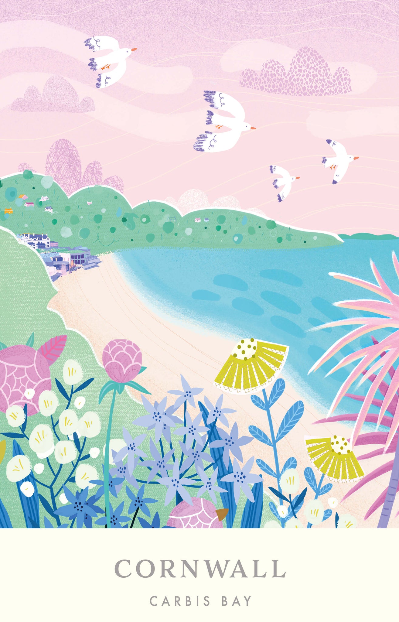 Print-WF658P - Carbis Bay Brights Art Print-Whistlefish