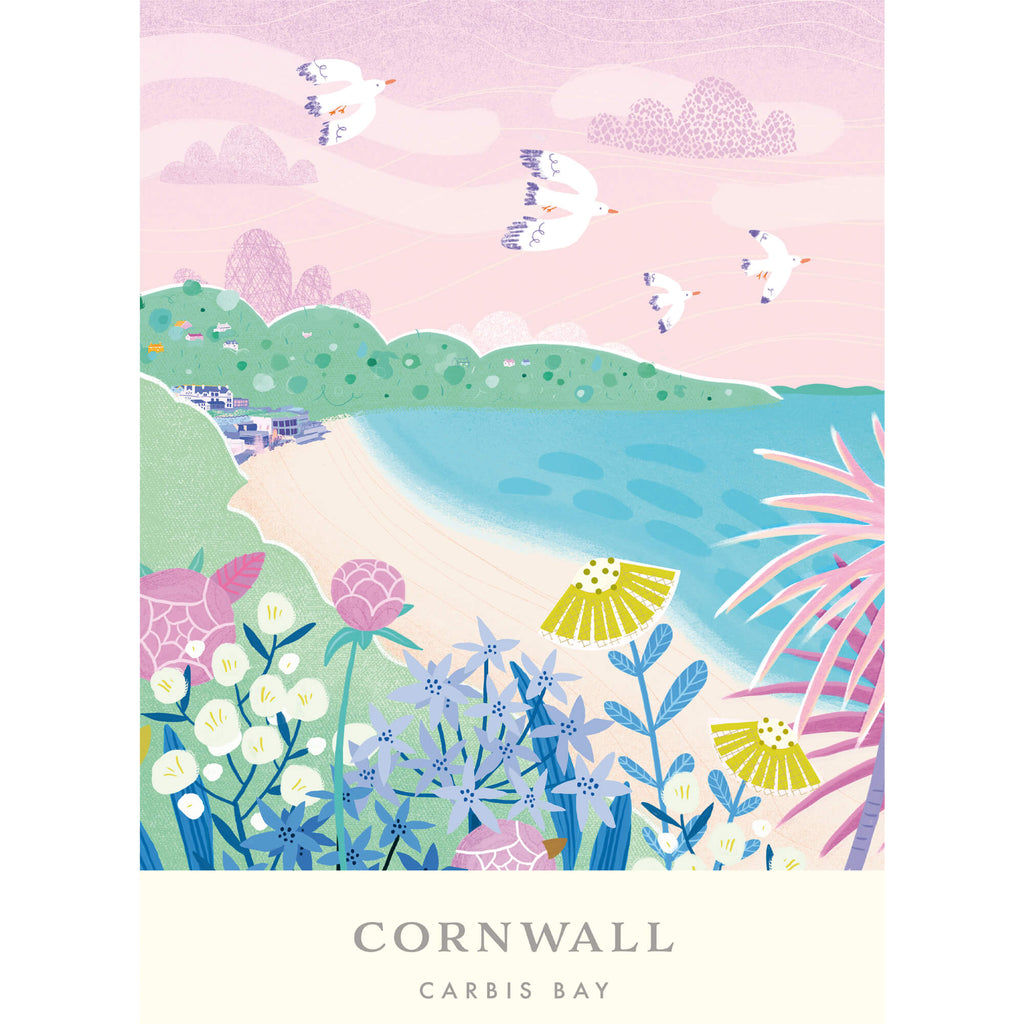 Print-WF663P - Carbis Bay Brights Small Art Print-Whistlefish
