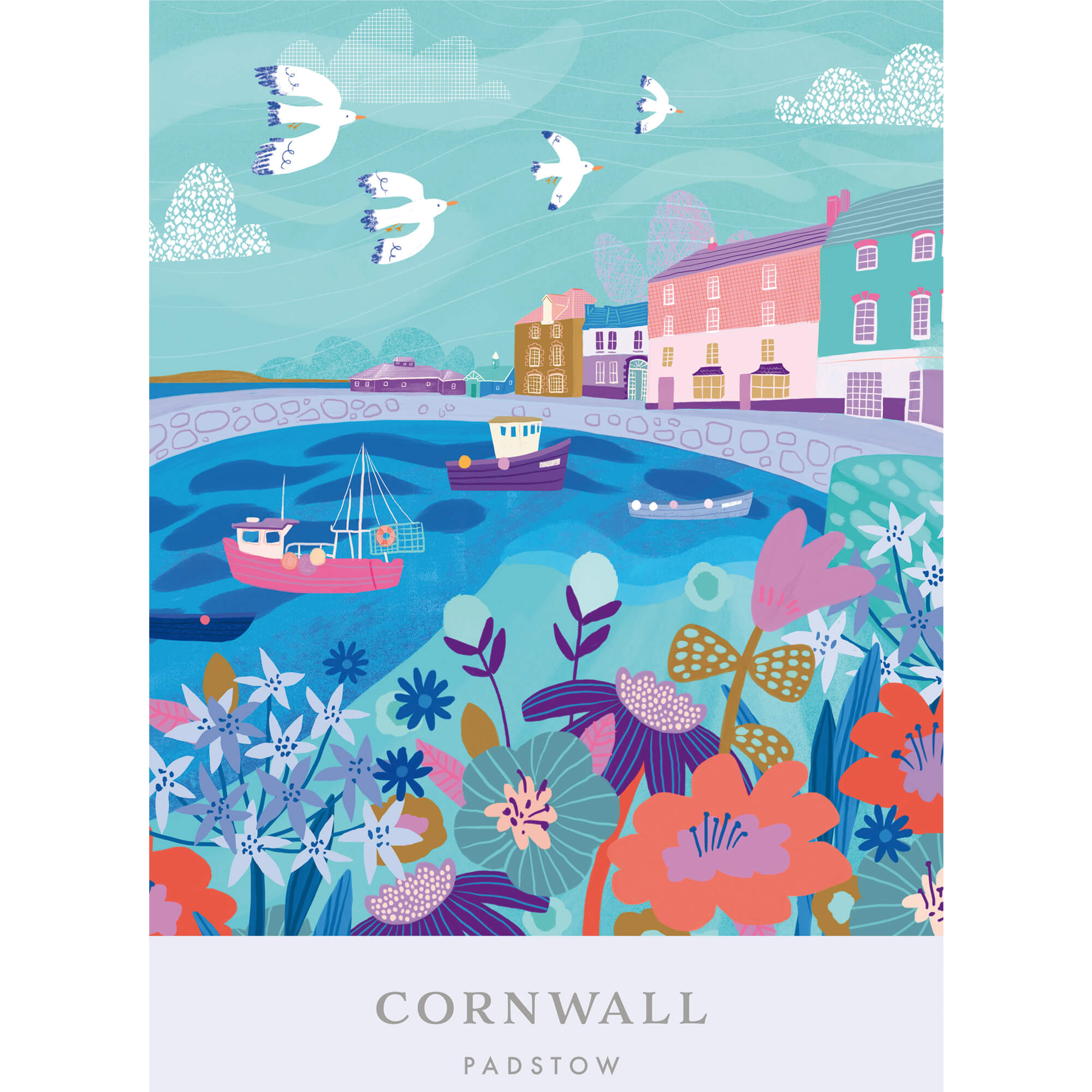 Print-WF666P - Padstow Brights Med Art Print-Whistlefish