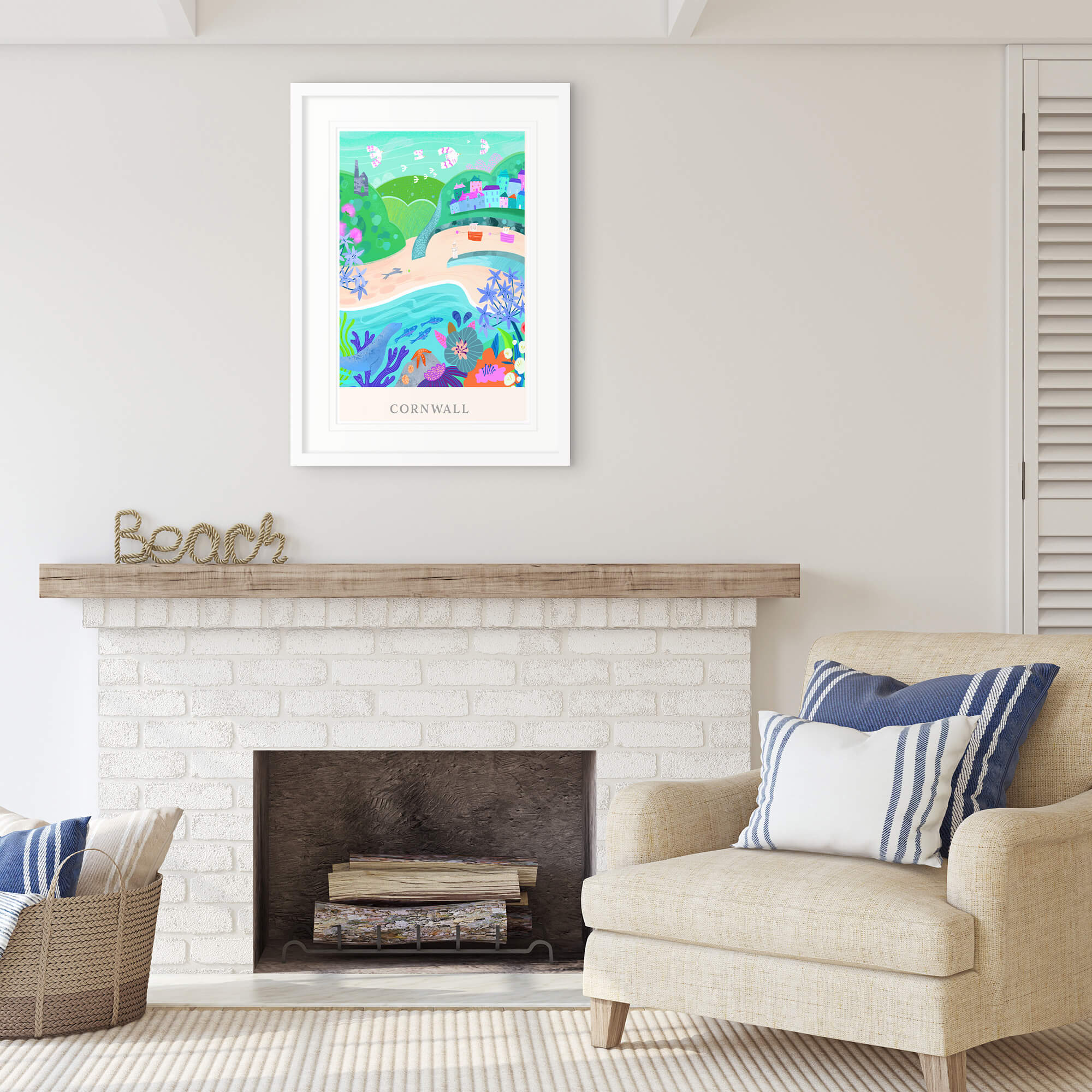 Print-WF729P - Cornwall Brights Art Print-Whistlefish