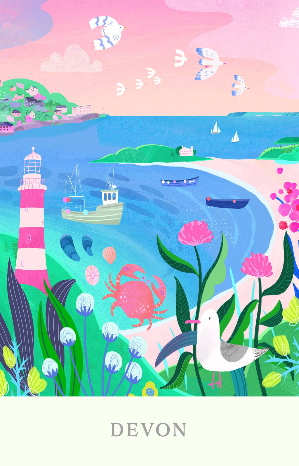 Print-WF781P - Devon Bright Art Print-Whistlefish