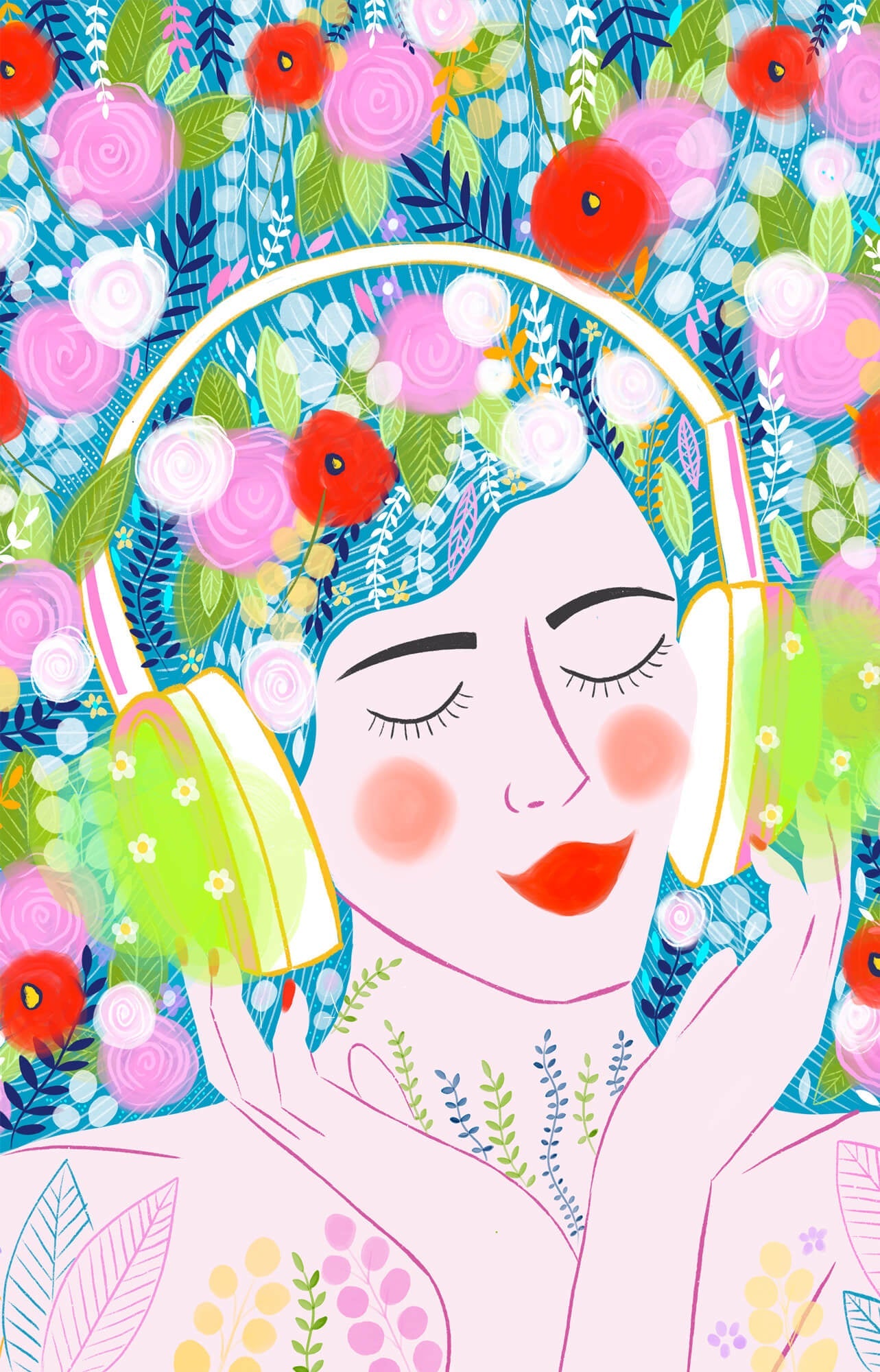 Print-WF794P - Silent Disco Large Art Print-Whistlefish