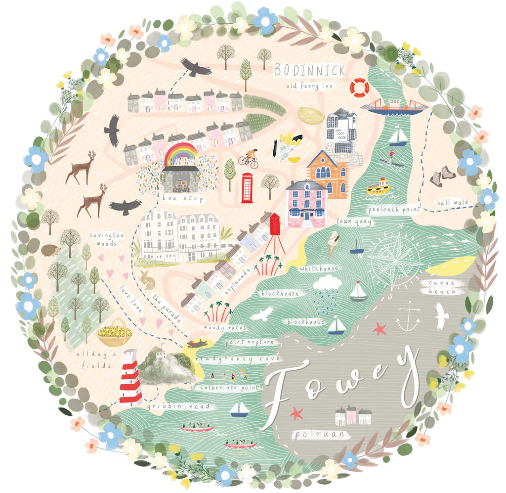 Print-WF816P - Fowey Map-Whistlefish