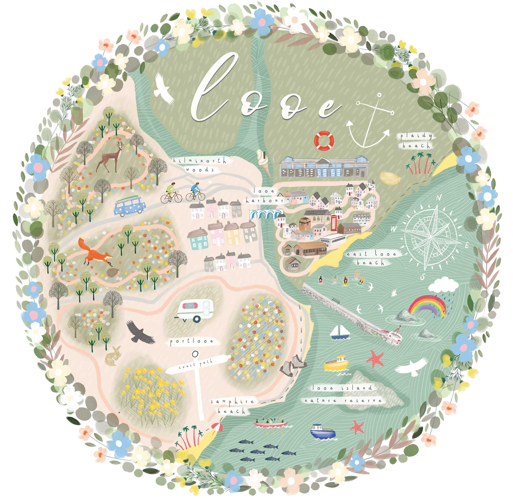 Print-WF820P - Looe Map Medium-Whistlefish