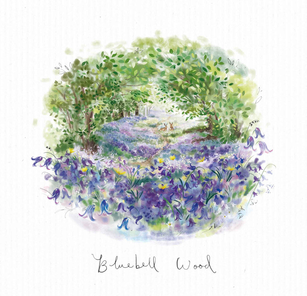 Print-WF860P - Bluebell Wood Dream View Sml Art Print-Whistlefish
