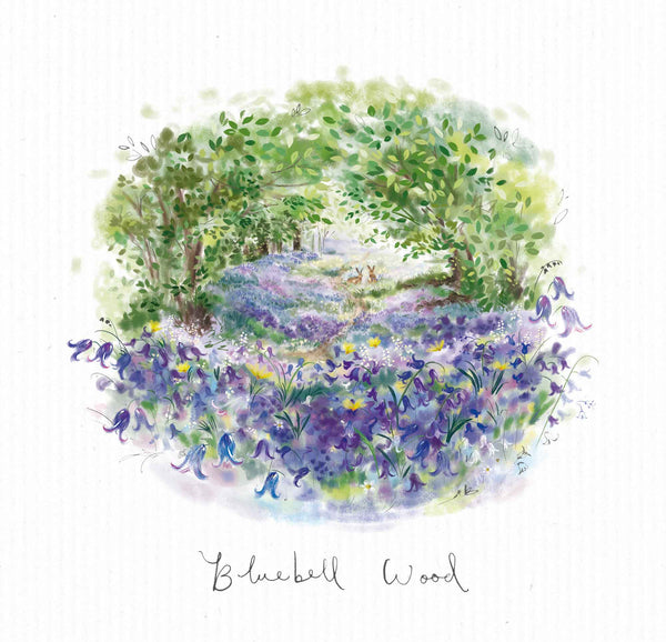 Print-WF860P - Bluebell Wood Dream View Sml Art Print-Whistlefish
