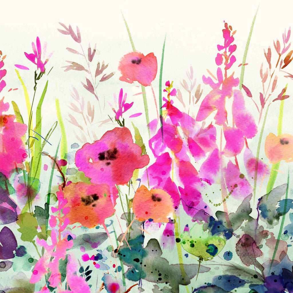 Print - WF922P - Foxglove & Poppy Print - Foxglove & Poppy Large Framed Print - Art Print - Whistlefish