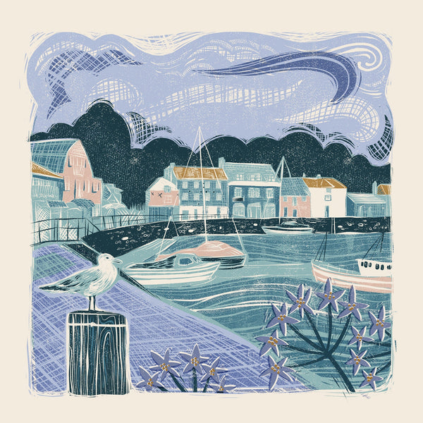 Print - WF927P - Padstow Quay Summer - Padstow Quay Summer - Art Print - Whistlefish